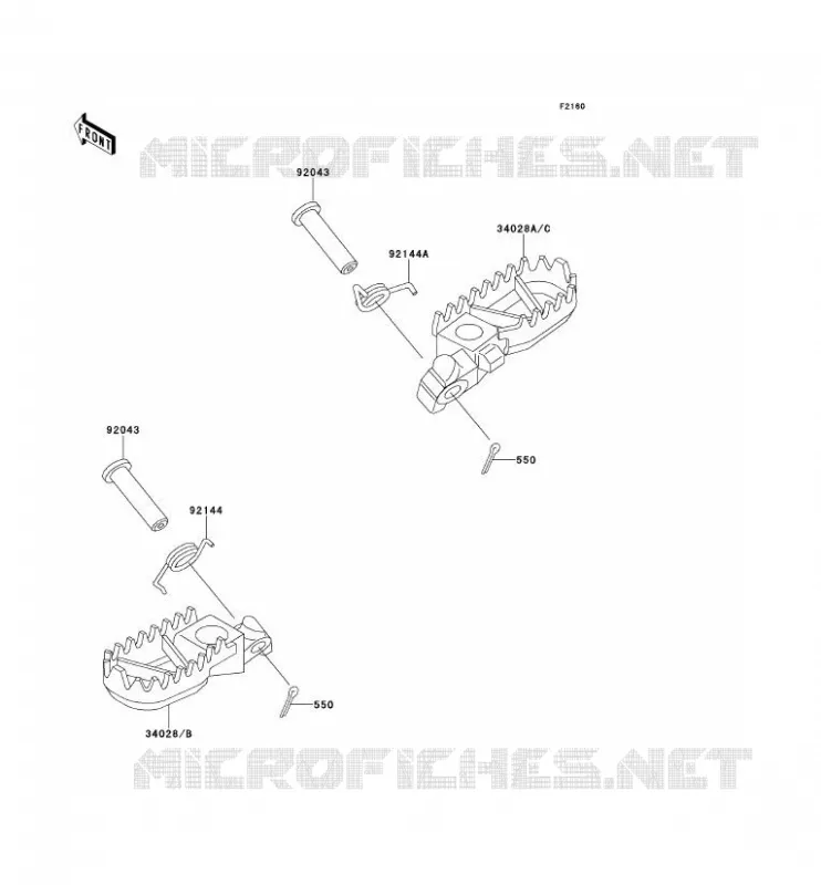 REPOSE PIED Kawasaki TOUT-TERRAIN 125 1990 KX125  KX125-H1