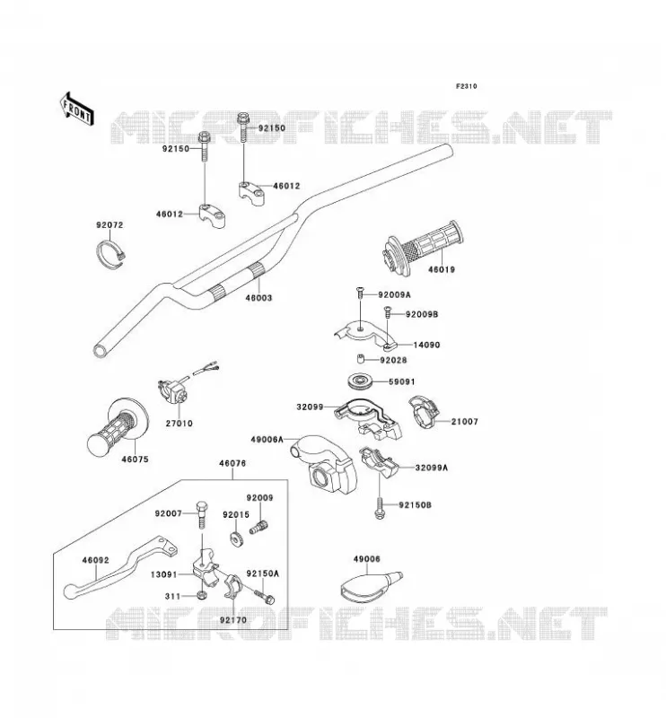 GUIDON Kawasaki TOUT-TERRAIN 125 1992 KX125  KX125-J1