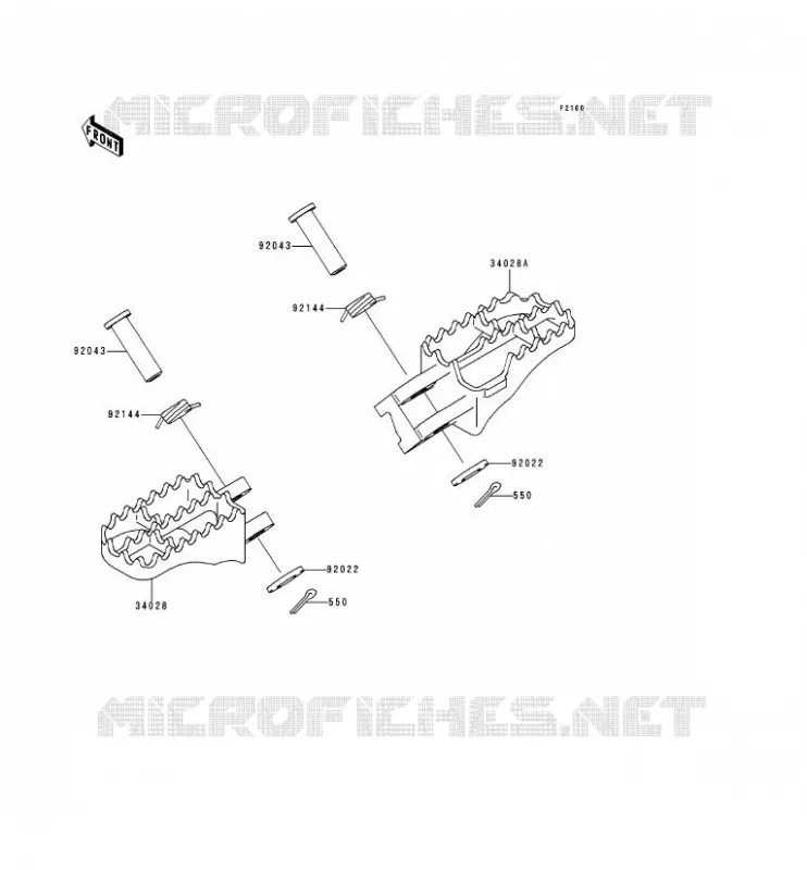 REPOSE PIED Kawasaki TOUT-TERRAIN 125 2000 KX125  KX125-L2