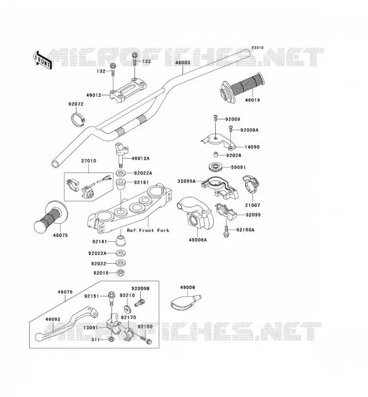GUIDON Kawasaki TOUT-TERRAIN 125 2002 KX125  KX125-L4