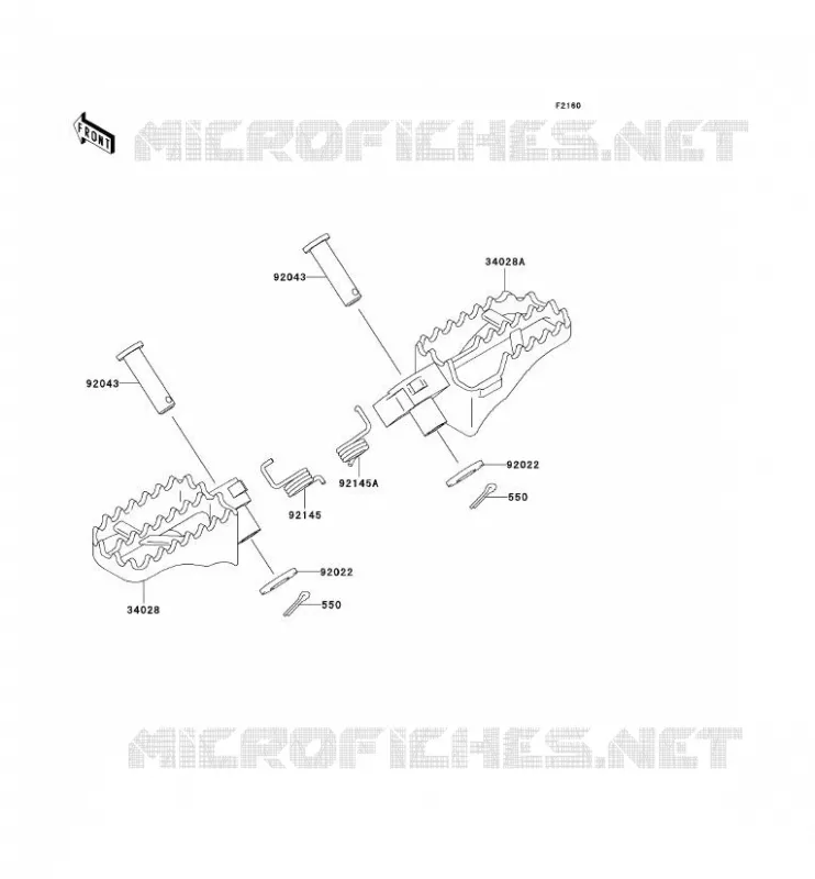 REPOSE PIED Kawasaki TOUT-TERRAIN 125 2002 KX125  KX125-L4