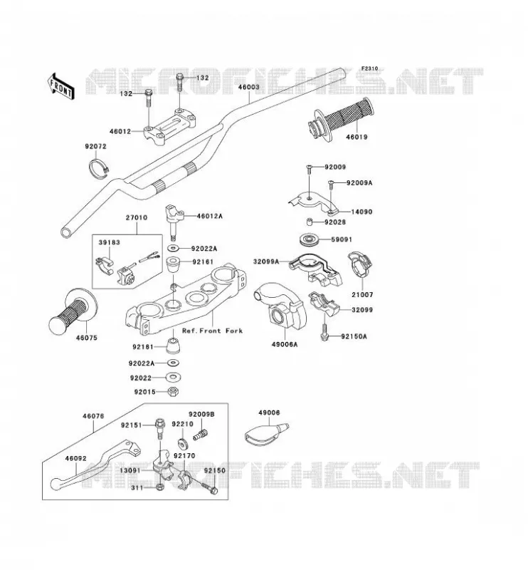 GUIDON Kawasaki TOUT-TERRAIN 125 2003 KX125  KX125-M1
