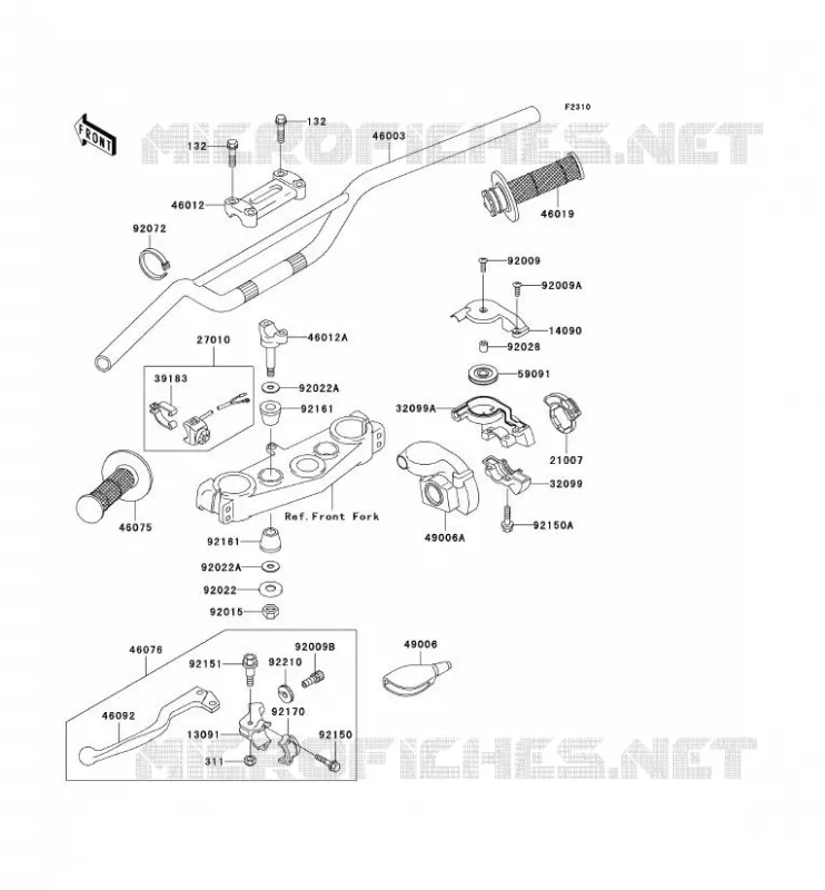 GUIDON Kawasaki TOUT-TERRAIN 125 2003 KX125  KX125-M1