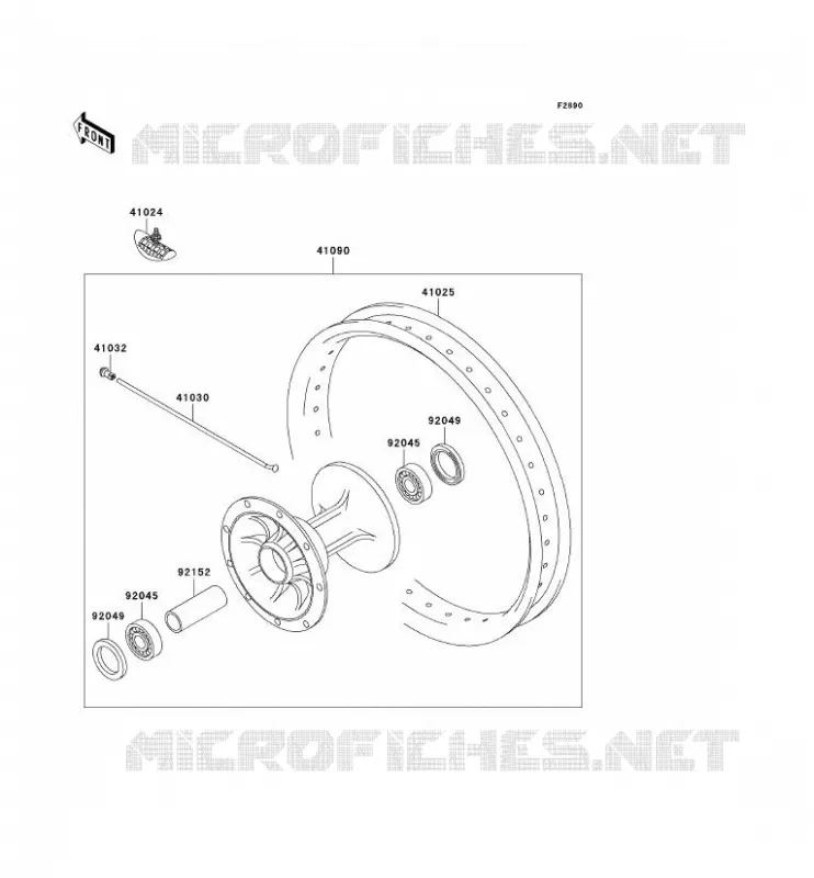 PIECE EN OPTION(20IN ROUE AV) Kawasaki TOUT-TERRAIN 125 2004 KX125  KX125-M2