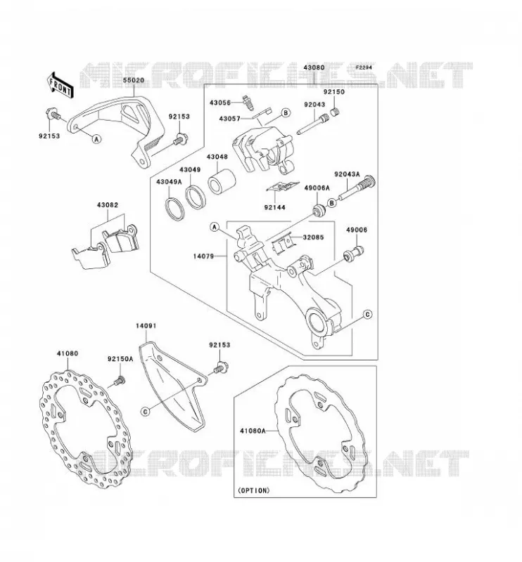 FREIN ARRIERE Kawasaki TOUT-TERRAIN 125 2007 KX125  KX125M7F