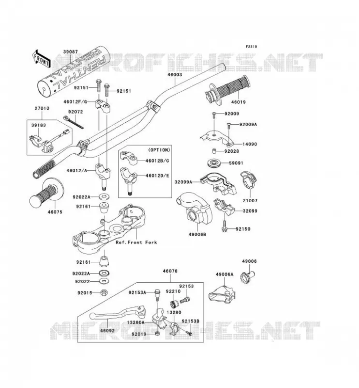 GUIDON Kawasaki TOUT-TERRAIN 125 2007 KX125  KX125M7F