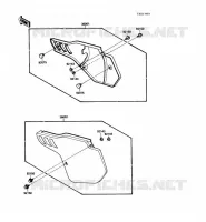 CACHE LAT&Eacute;RAL pour Kawasaki KX250 1988