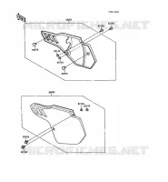 CACHE LAT&Eacute;RAL pour Kawasaki KX250 1988