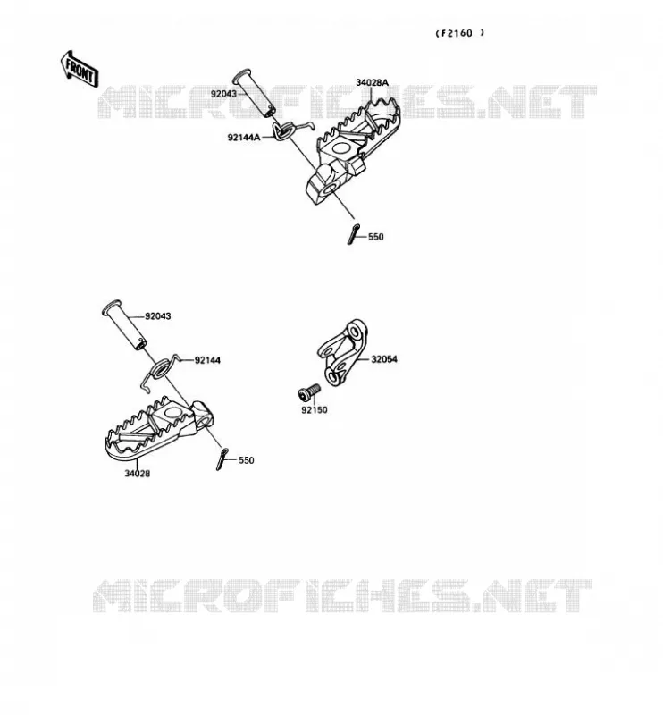 REPOSE PIED Kawasaki TOUT-TERRAIN 250 1989 KX250  KX250-G1