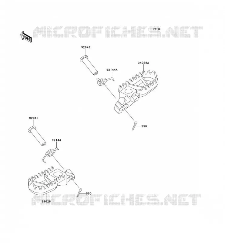 REPOSE PIED Kawasaki TOUT-TERRAIN 250 1992 KX250  KX250-J1