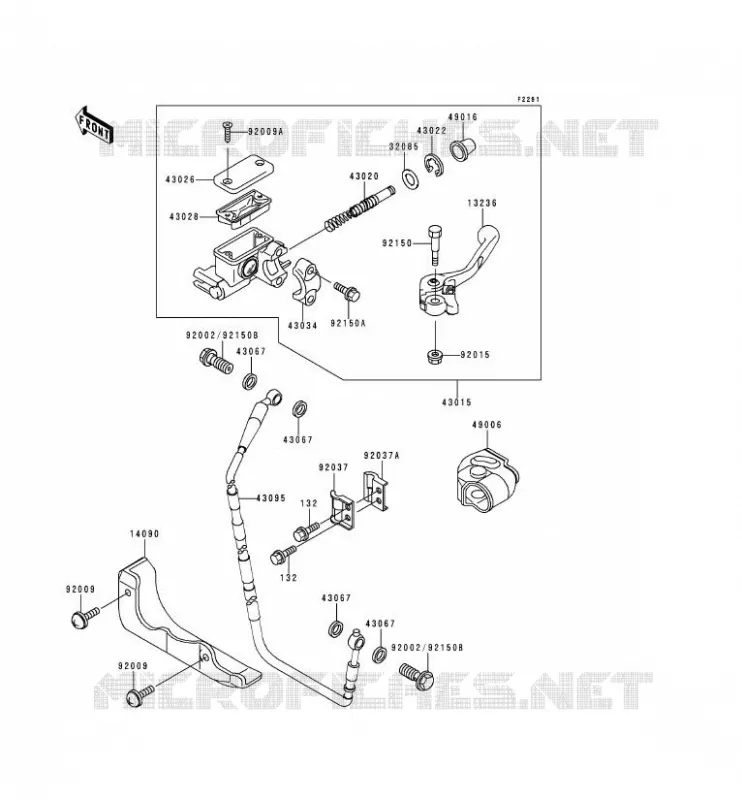 MAITRE CYLINDRE AV Kawasaki TOUT-TERRAIN 250 2000 KX250  KX250-L2