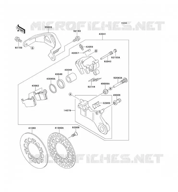 FREIN ARRIERE Kawasaki TOUT-TERRAIN 250 2001 KX250  KX250-L3