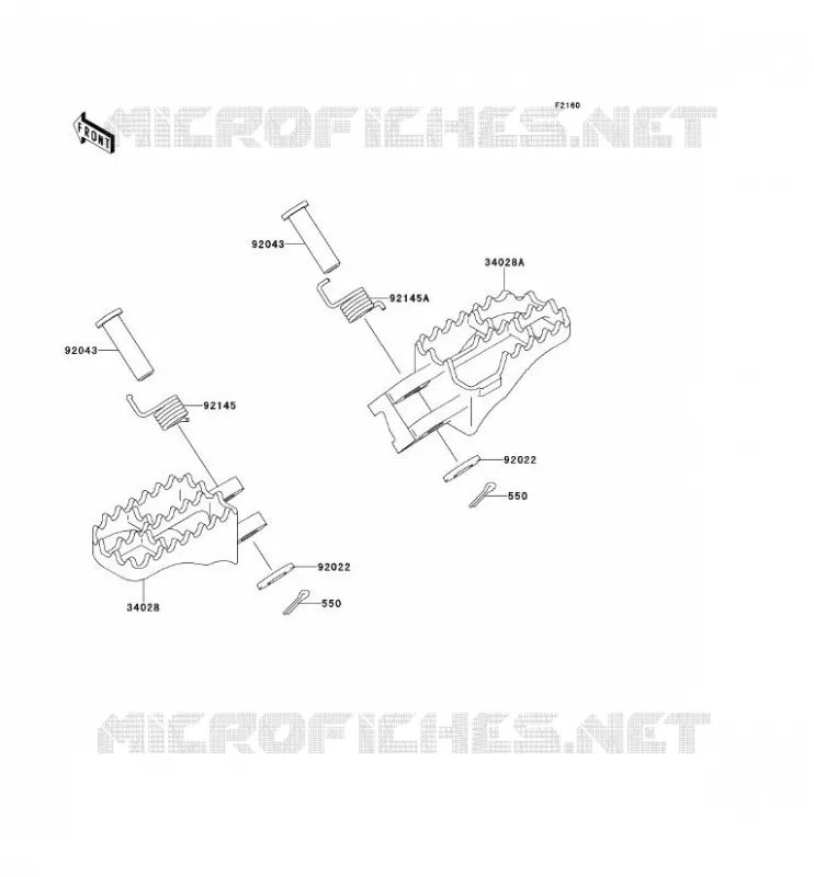 REPOSE PIED Kawasaki TOUT-TERRAIN 250 2001 KX250  KX250-L3
