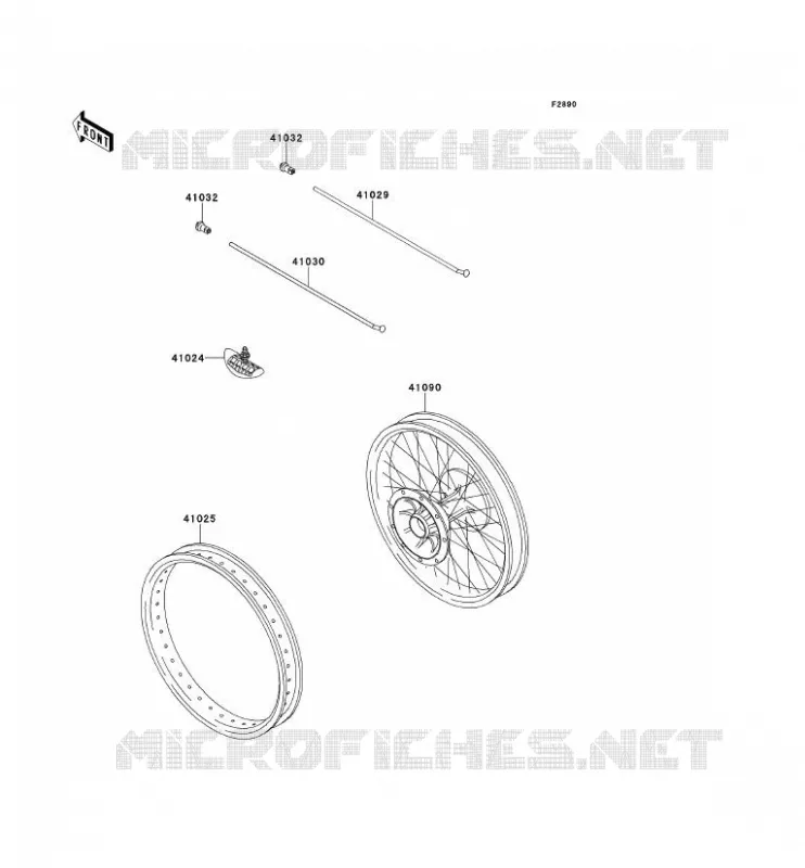 PIECE EN OPTION (ROUE AV (20") Kawasaki TOUT-TERRAIN 250 2001 KX250  KX250-L3