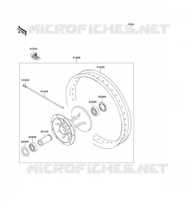 PIECE EN OPTION(20IN ROUE AV) Kawasaki TOUT-TERRAIN 250 2002 KX250  KX250-L4