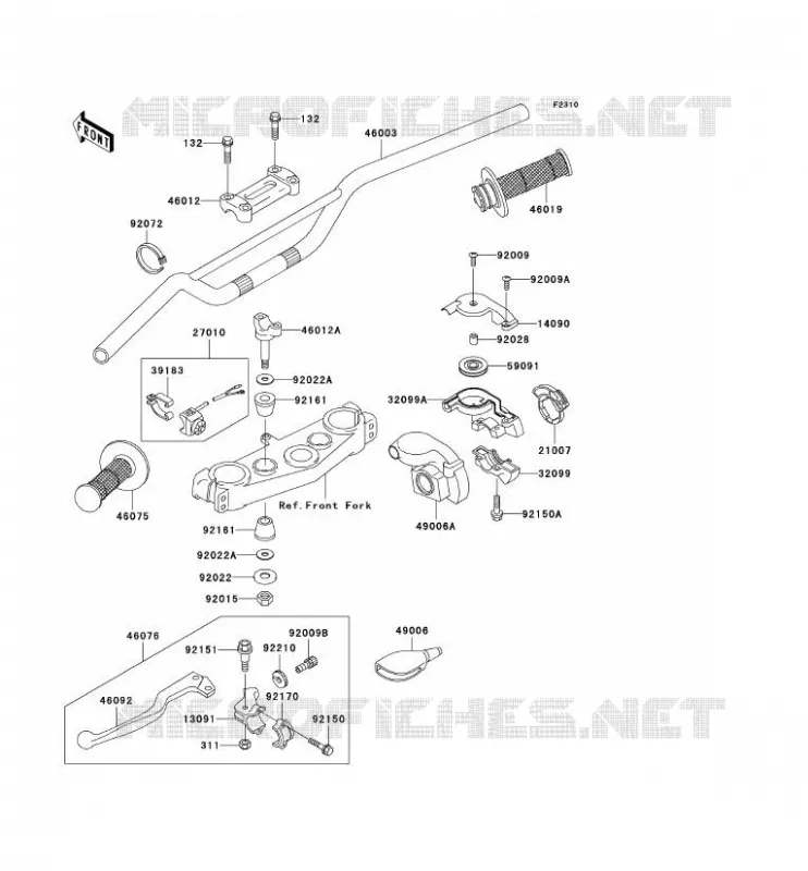 GUIDON Kawasaki TOUT-TERRAIN 250 2003 KX250  KX250-M1