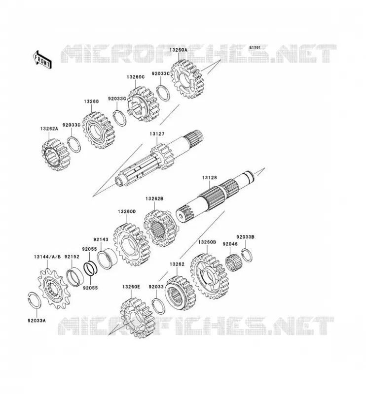TRANSMISSION Kawasaki TOUT-TERRAIN 250 2005 KX250  KX250-R1