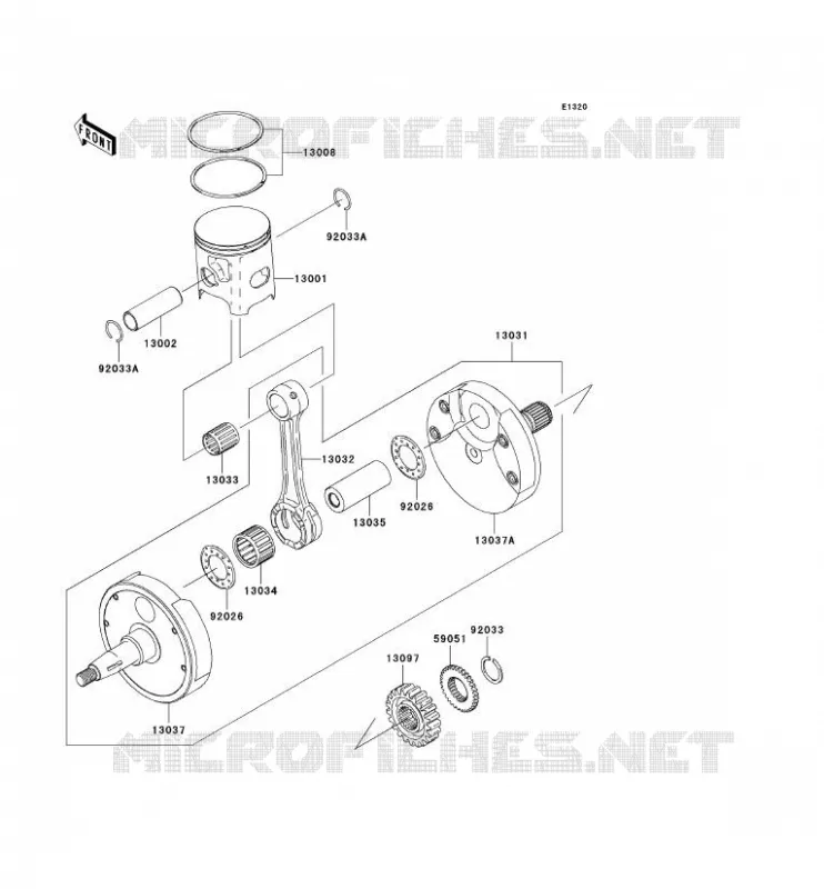 VILEBREQUIN/PISTON Kawasaki TOUT-TERRAIN 250 2005 KX250  KX250-R1