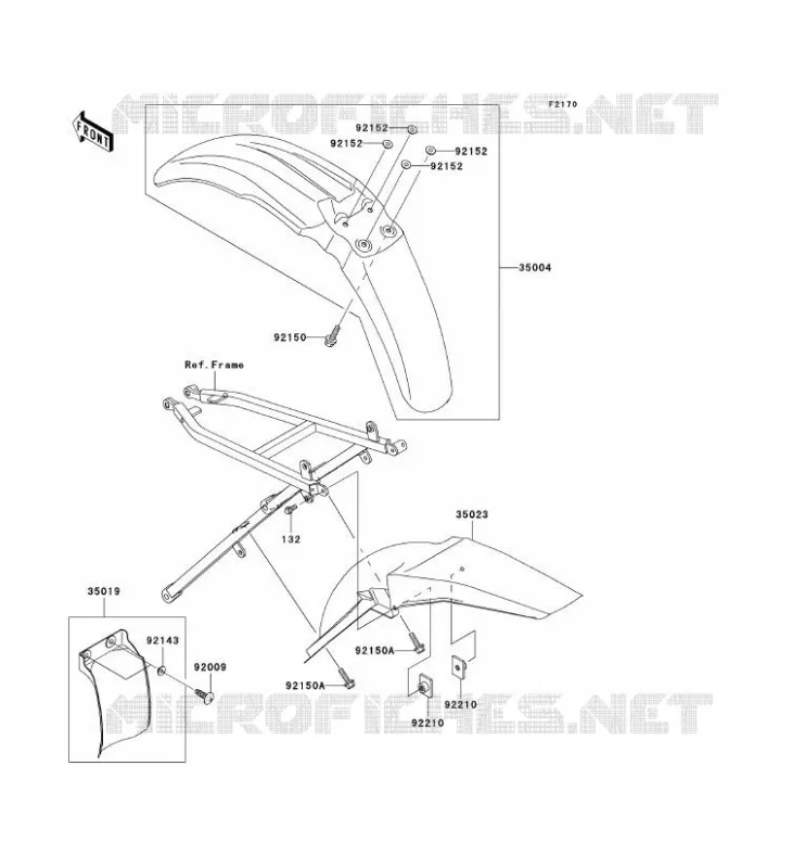 GARDE BOUE Kawasaki TOUT-TERRAIN 250 2005 KX250  KX250-R1