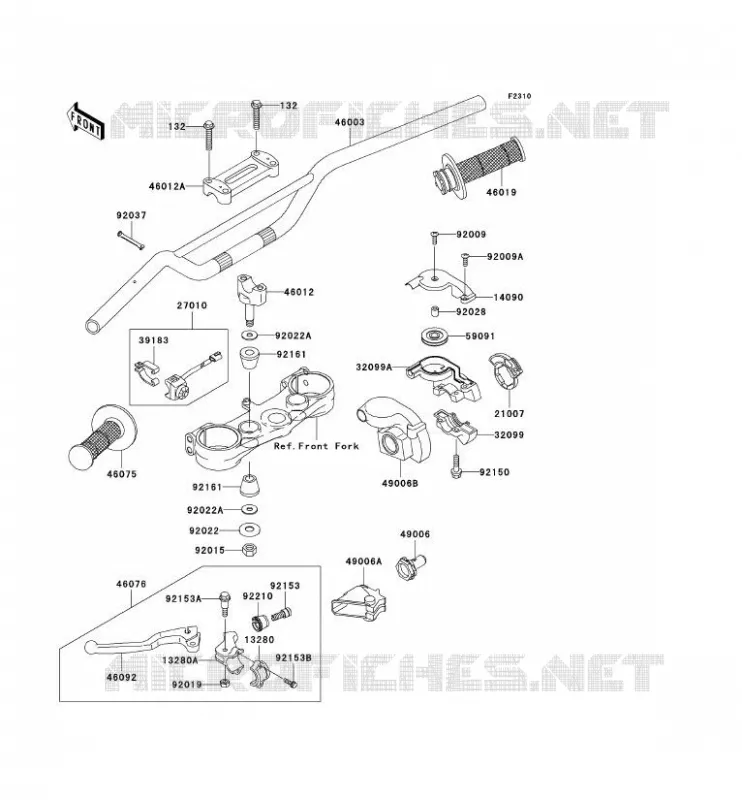 GUIDON Kawasaki TOUT-TERRAIN 250 2005 KX250  KX250-R1
