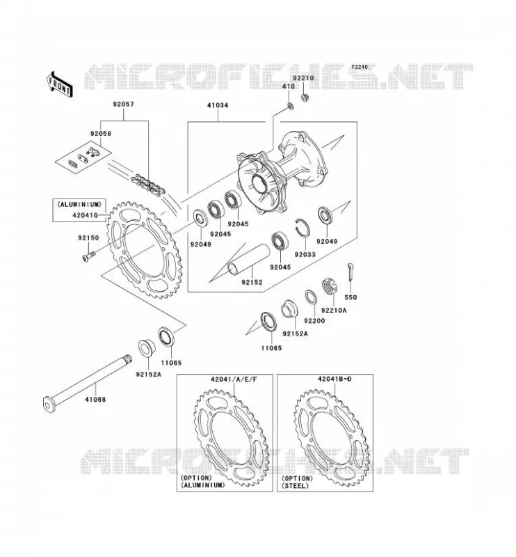 MOYEU ARRIERE Kawasaki TOUT-TERRAIN 250 2005 KX250  KX250-R1