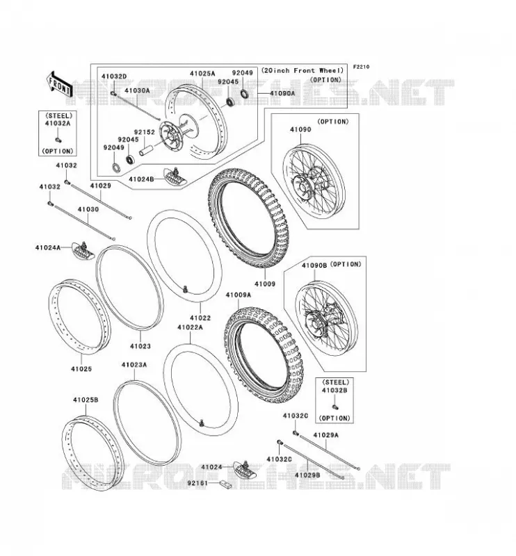 ROUE/PNEUS Kawasaki TOUT-TERRAIN 250 2005 KX250  KX250-R1