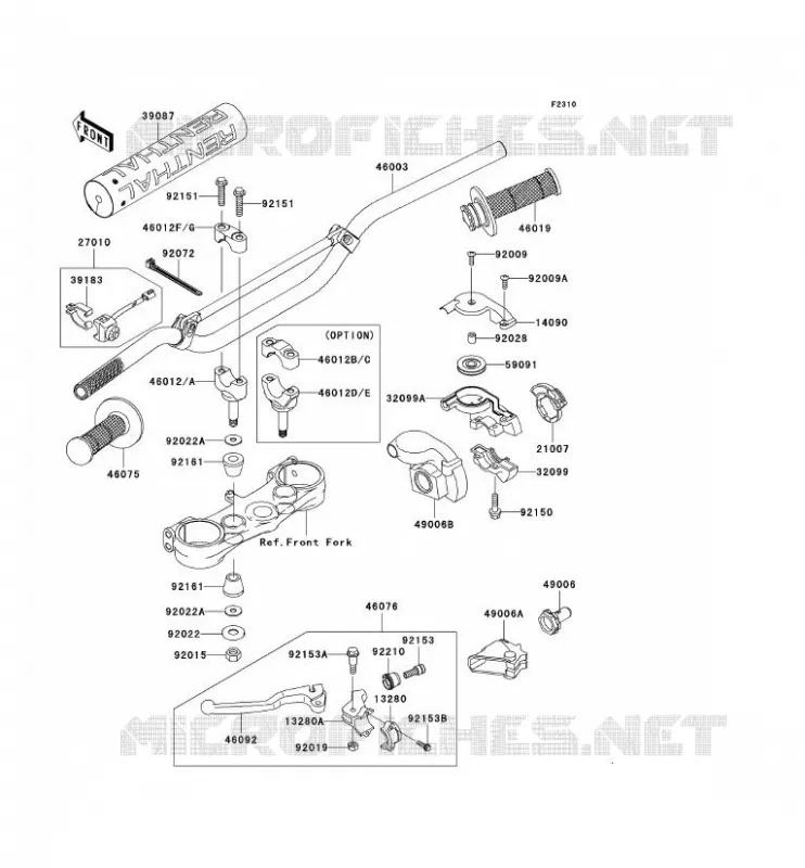 GUIDON Kawasaki TOUT-TERRAIN 250 2006 KX250  KX250R6F