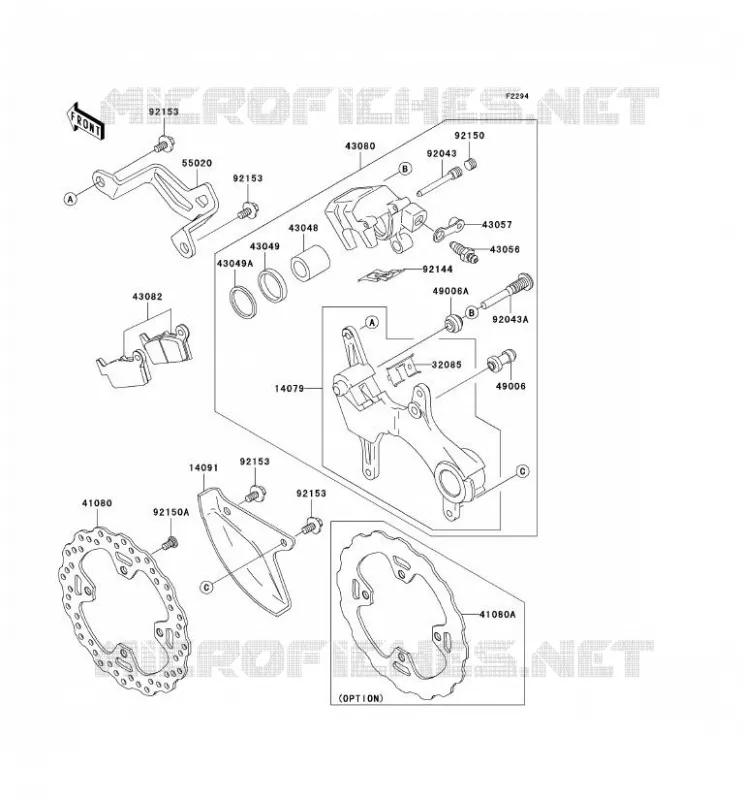 FREIN ARRIERE Kawasaki TOUT-TERRAIN 250 2006 KX250F  KX250T6F
