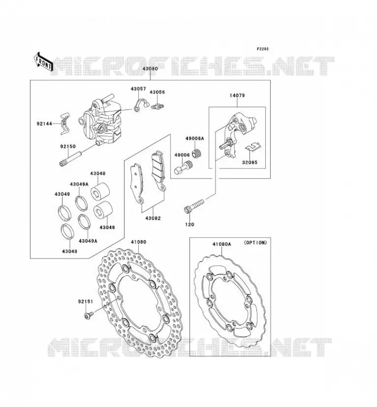 FREIN AVANT Kawasaki TOUT-TERRAIN 250 2014 KX250F  KX250ZEF