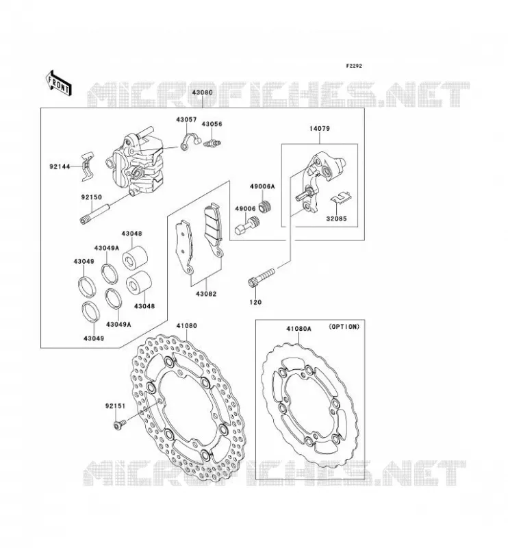 FREIN AVANT Kawasaki TOUT-TERRAIN 250 2014 KX250F  KX250ZEF