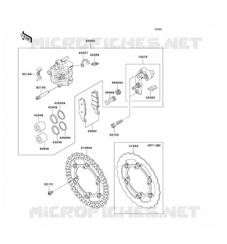 FREIN AVANT Kawasaki TOUT-TERRAIN 450 2006 KX450F  KX450D6F