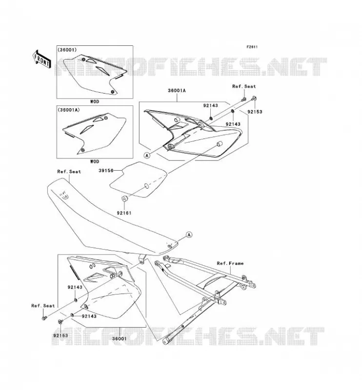 CACHE LAT&Eacute;RAL Kawasaki TOUT-TERRAIN 450 2007 KX450F  KX450D7F