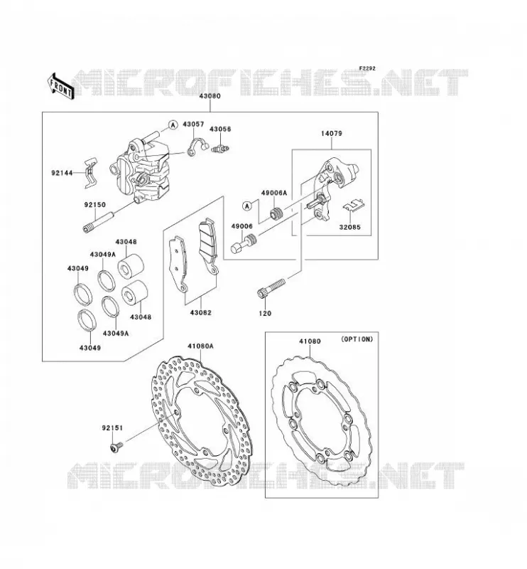 FREIN AVANT Kawasaki TOUT-TERRAIN 450 2012 KX450F  KX450FCF