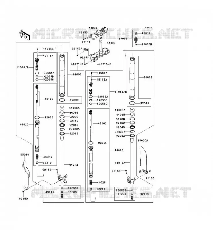 FOURCHE Kawasaki TOUT-TERRAIN 450 2013 KX450F  KX450FDF