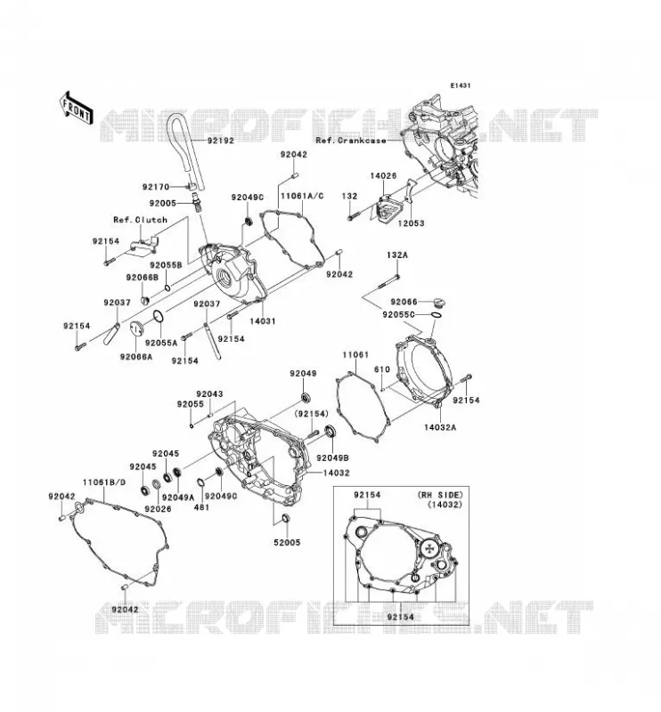 COUVERCLES MOTEUR Kawasaki TOUT-TERRAIN 450 2013 KX450F  KX450FDF