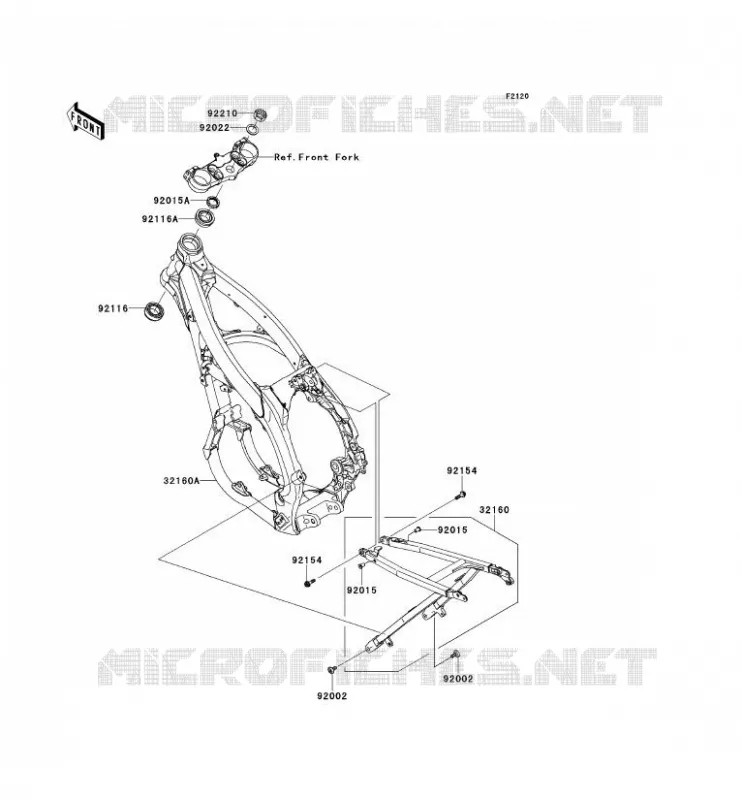 CH&Acirc;SSIS Kawasaki TOUT-TERRAIN 450 2014 KX450F  KX450FEF