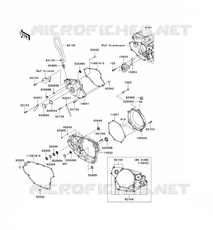 COUVERCLES MOTEUR Kawasaki TOUT-TERRAIN 450 2014 KX450F  KX450FEF
