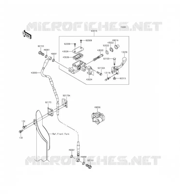 MAITRE CYLINDRE AV Kawasaki TOUT-TERRAIN 450 2015 KX450F  KX450FFF