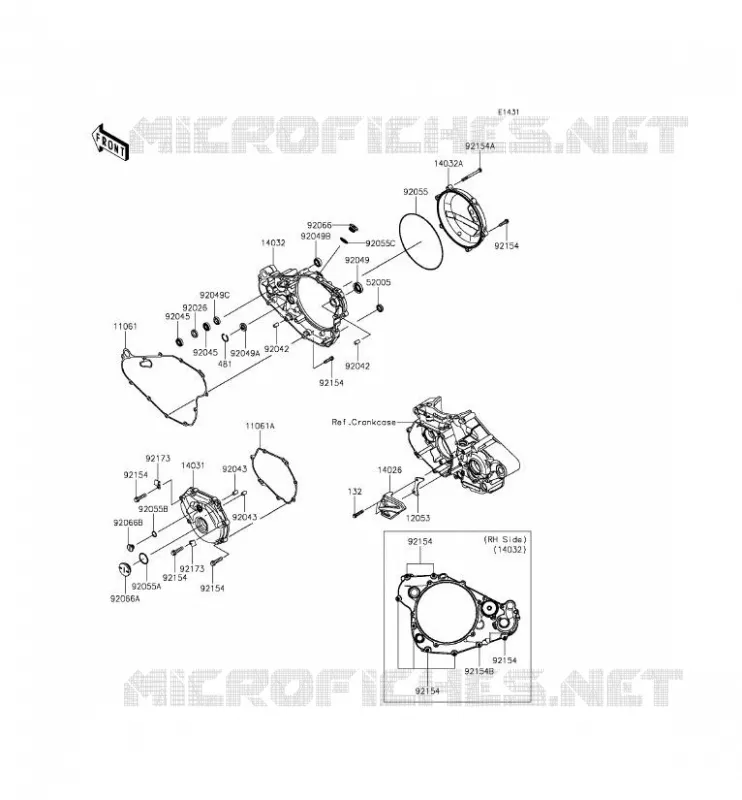COUVERCLES MOTEUR Kawasaki TOUT-TERRAIN 450 2016 KX450F  KX450HGF
