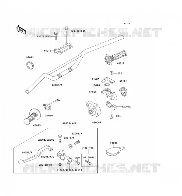GUIDON Kawasaki TOUT-TERRAIN 500 1989 KX500  KX500-E1