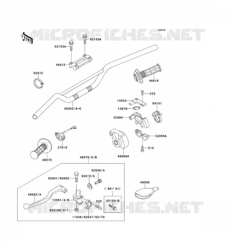 GUIDON Kawasaki TOUT-TERRAIN 500 1989 KX500  KX500-E1