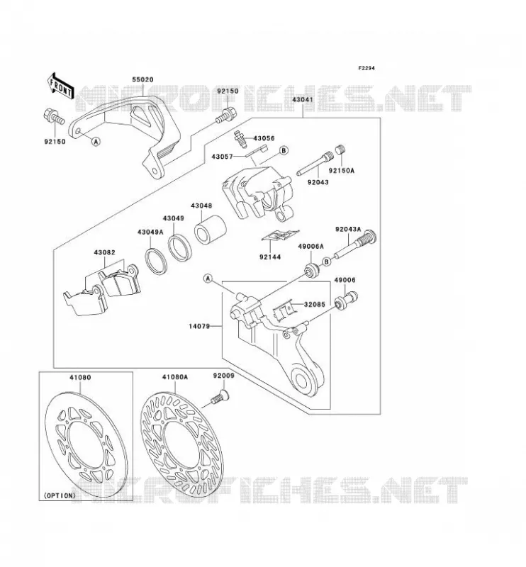 FREIN ARRIERE Kawasaki TOUT-TERRAIN 500 2000 KX500  KX500-E12