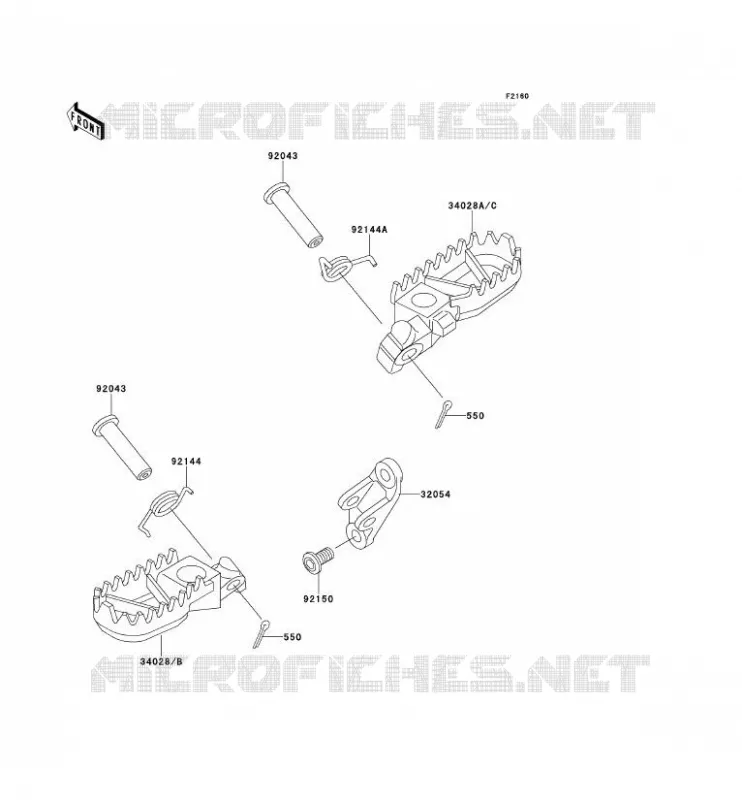 REPOSE PIED Kawasaki TOUT-TERRAIN 500 1990 KX500  KX500-E2