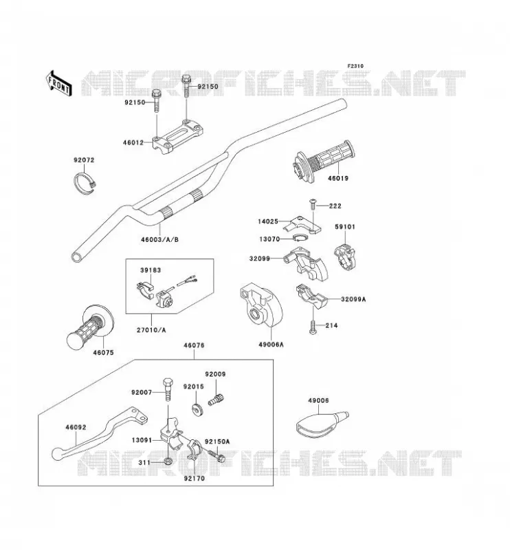 GUIDON Kawasaki TOUT-TERRAIN 500 1993 KX500  KX500-E5