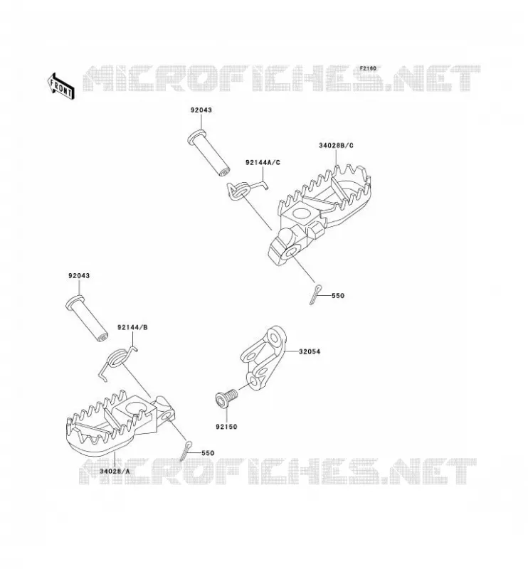 REPOSE PIED Kawasaki TOUT-TERRAIN 500 1993 KX500  KX500-E5