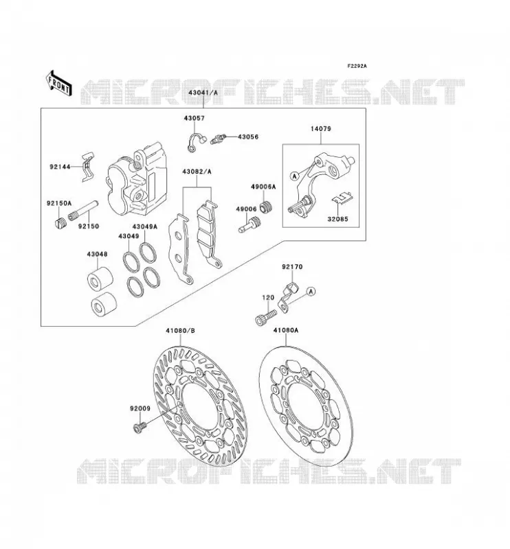 FREIN AVANT Kawasaki TOUT-TERRAIN 500 1994 KX500  KX500-E6