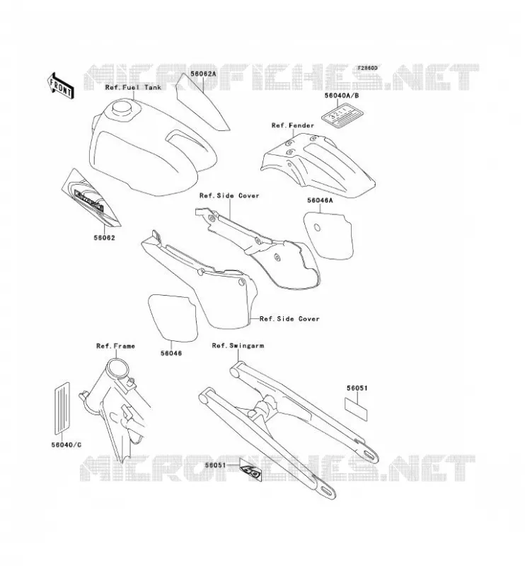 LABEL Kawasaki TOUT-TERRAIN 60 1998 KX60  KX60-B14