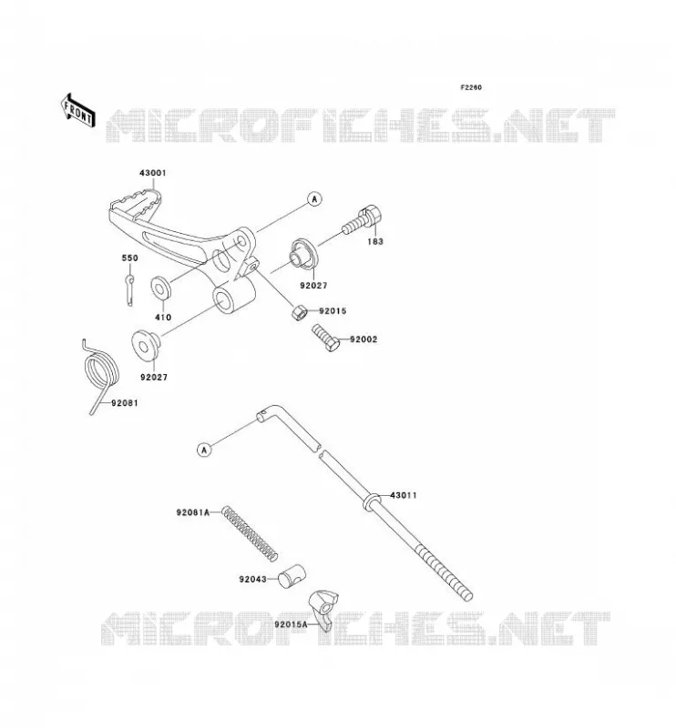 PEDALE DE FREIN Kawasaki TOUT-TERRAIN 60 2000 KX60  KX60-B16
