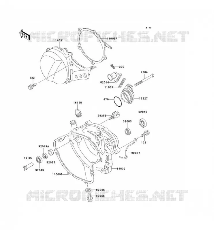 COUVERCLES MOTEUR Kawasaki TOUT-TERRAIN 60 2003 KX60  KX60-B19
