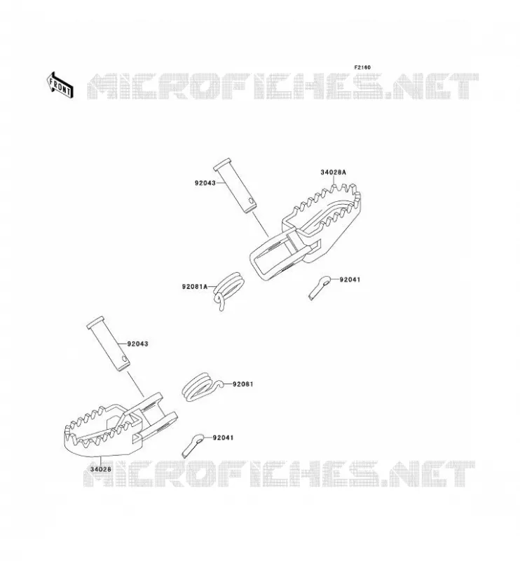 REPOSE PIED Kawasaki TOUT-TERRAIN 60 1991 KX60  KX60-B7
